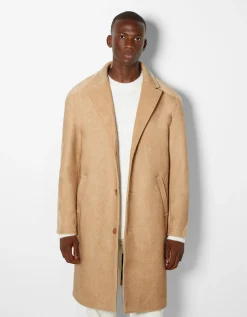BERSHKA Abrigo confort Camel Clearance