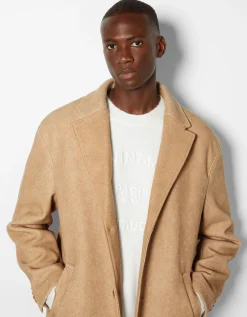 BERSHKA Abrigo confort Camel Clearance