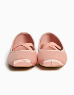 BERSHKA Bailarina satinada elásticos Negro Shop