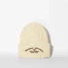 BERSHKA Beanie bordado rib Crudo Best Sale
