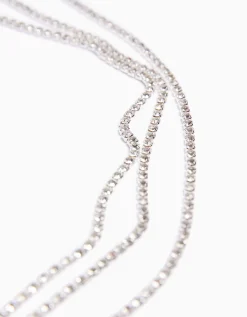BERSHKA Belly chain strass Plata Cheap