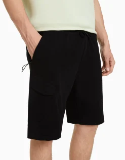 BERSHKA Bermuda cargo felpa Blanco Best
