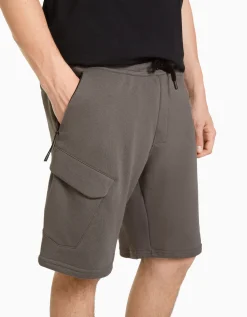 BERSHKA Bermuda cargo felpa Blanco Best Sale