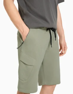 BERSHKA Bermuda cargo felpa Blanco Sale