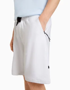 BERSHKA Bermuda cargo felpa Blanco Online