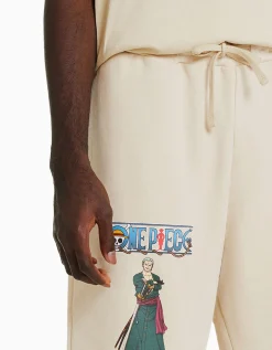 BERSHKA Bermuda felpa print One Piece Camel Best