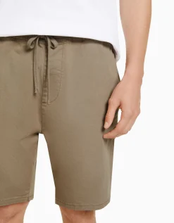 BERSHKA Bermuda jogger Kaki Clearance