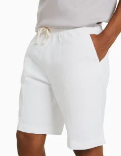 BERSHKA Bermuda jogger efecto rústico Blanco Cheap