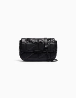 BERSHKA Bolso acolchado cadena Negro Discount