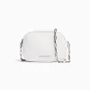 BERSHKA Bolso asa doble cremallera textura Blanco Sale