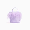BERSHKA Bolso asa plumas Morado Best