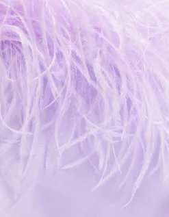 BERSHKA Bolso asa plumas Morado Best