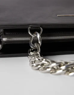BERSHKA Bolso cadena chunky Negro Sale