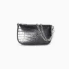 BERSHKA Bolso cadena efecto cocodrilo Blanco Discount