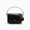 BERSHKA Bolso caja textura asa Negro Cheap