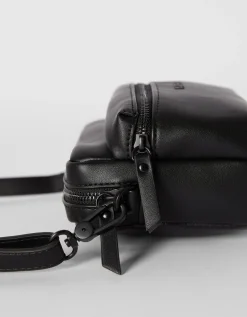 BERSHKA Bolso crossbody básico Negro Cheap