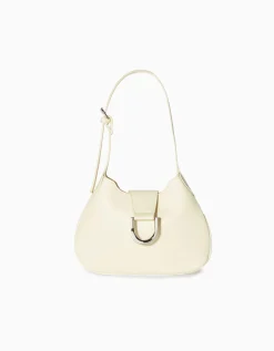 BERSHKA Bolso hombro hebilla efecto plata Naranja Flash Sale
