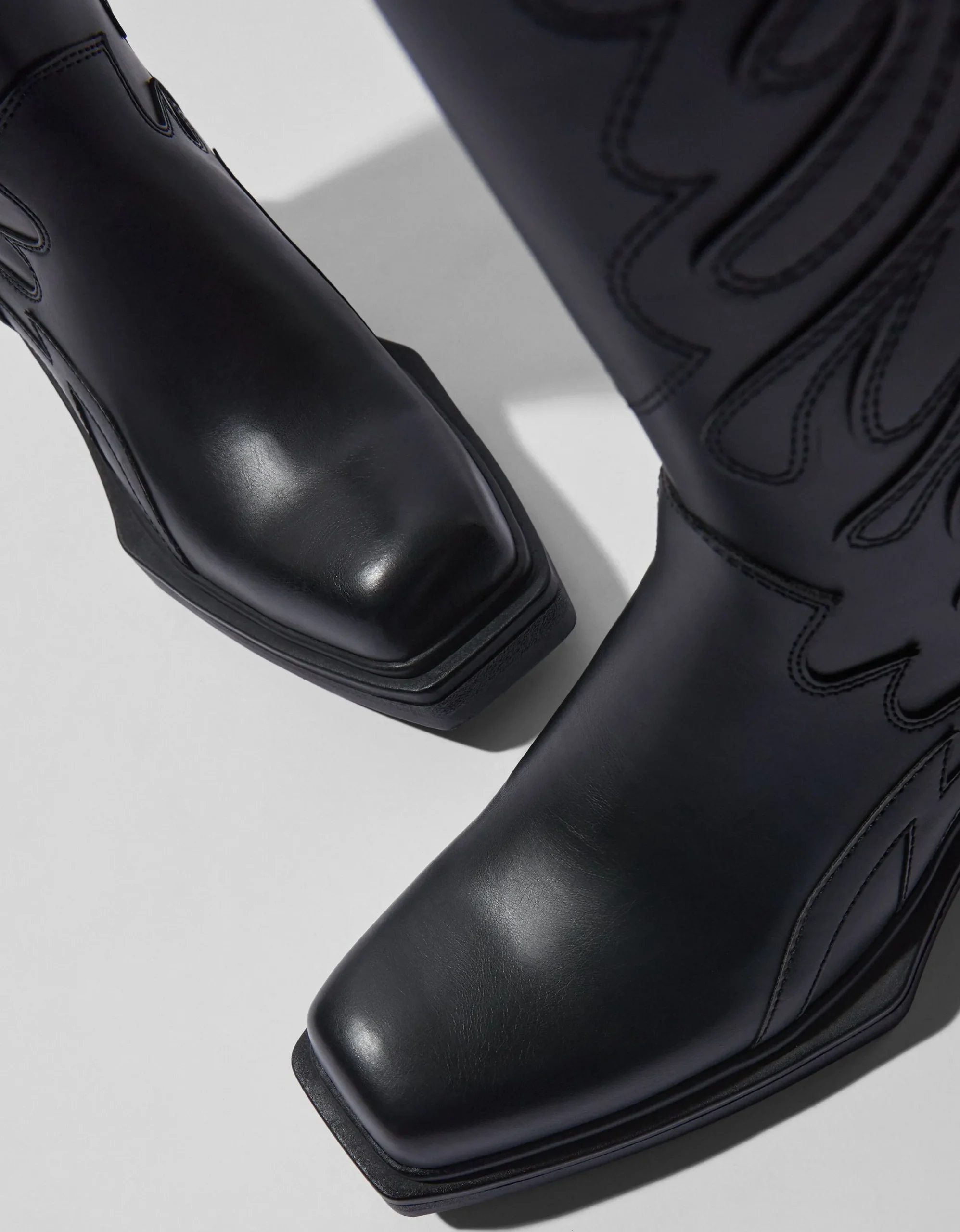 BERSHKA Botas cowboy hombre Negro Best Sale