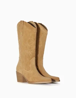 BERSHKA Botas cowboy tacón Arena Shop