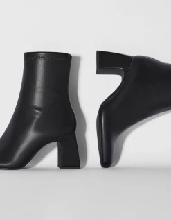 BERSHKA Botines de tacón ajustados Negro Best Sale