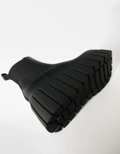 BERSHKA Botines plataforma XL con elásticos Negro Discount