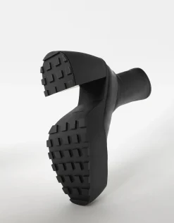 BERSHKA Botines tacón plataforma ajustados Negro Cheap