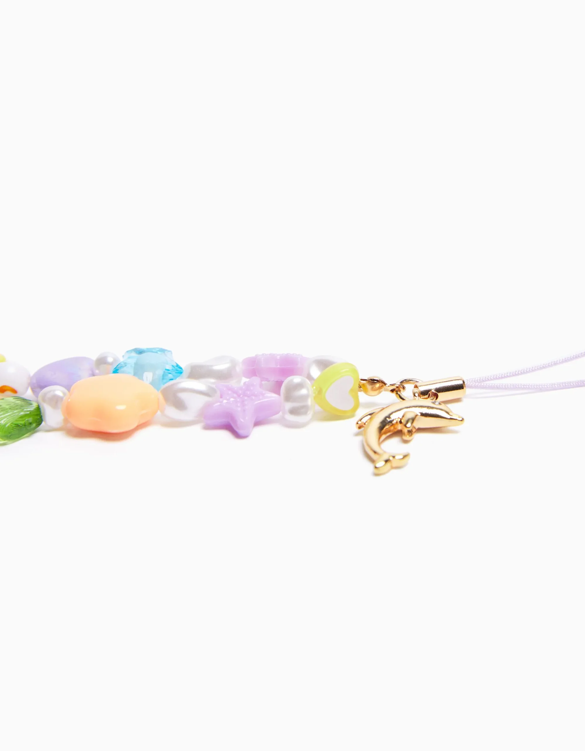 BERSHKA Cadena móvil efecto perlas Multicolor Cheap