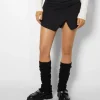 BERSHKA Calentadores pies punto Negro Cheap