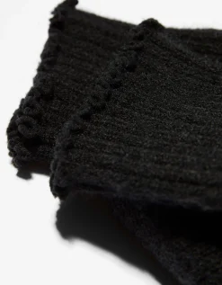 BERSHKA Calentadores pies punto Negro Cheap