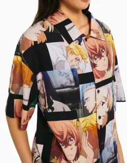 BERSHKA Camisa manga corta print TOKYO REVENGERS Multicolor Fashion