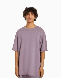 BERSHKA Camiseta manga corta efecto lavado Negro Online