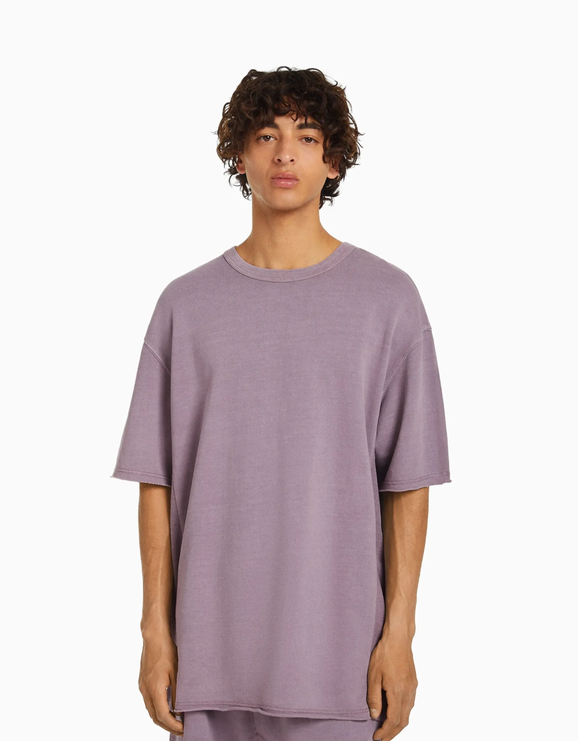 BERSHKA Camiseta manga corta efecto lavado Negro Online