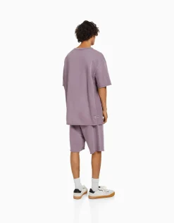BERSHKA Camiseta manga corta efecto lavado Negro Online