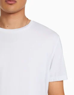 BERSHKA Camiseta manga corta regular fit Blanco Best