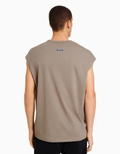 BERSHKA Camiseta sin mangas oversize Gris Store
