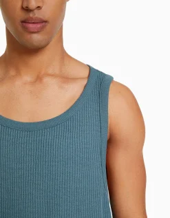 BERSHKA Camiseta sin mangas worker fit Blanco roto Clearance