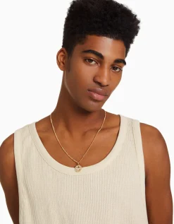 BERSHKA Camiseta sin mangas worker fit Blanco roto Best Sale