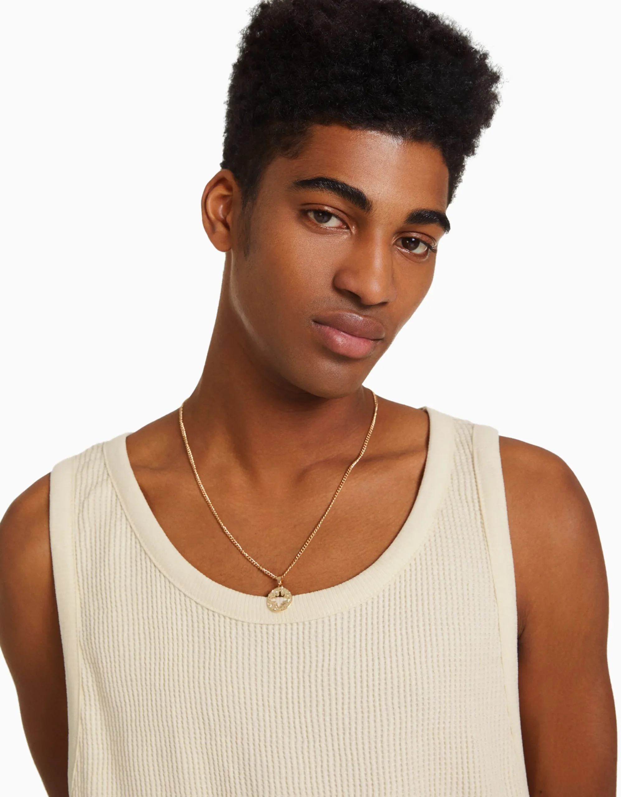 BERSHKA Camiseta sin mangas worker fit Blanco roto Best Sale