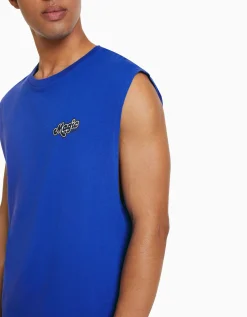 BERSHKA Camiseta sin mangas worker fit Blanco Discount