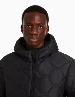 BERSHKA Cazadora acolchada ligera Blanco Discount
