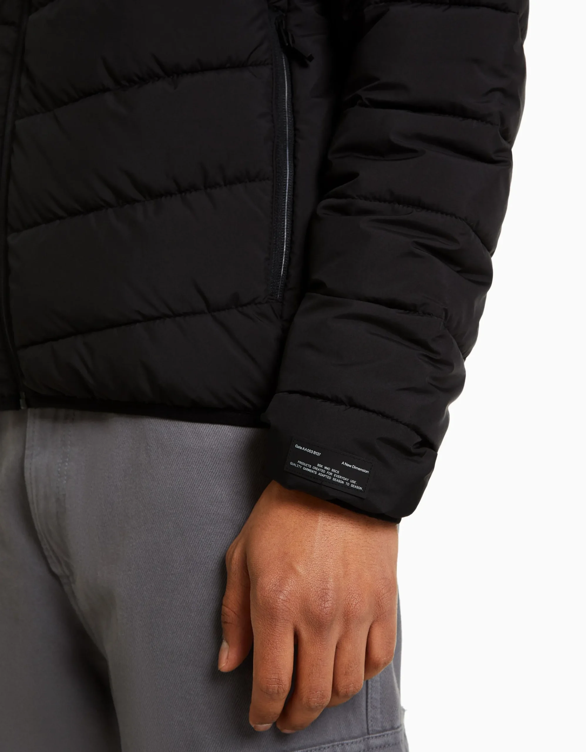 BERSHKA Cazadora acolchada ligera Azul Best Sale