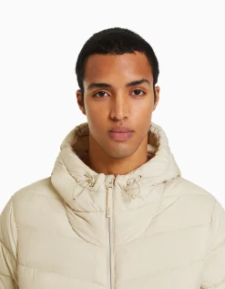 BERSHKA Cazadora acolchada ligera Azul Fashion