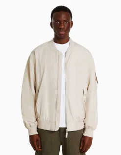 BERSHKA Cazadora bomber ligera Turquesa New
