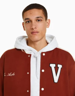 BERSHKA Cazadora efecto ante parche Caldera Best