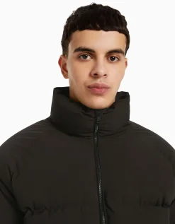 BERSHKA Cazadora puffy Blanco roto Online
