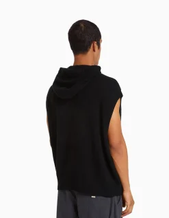 BERSHKA Chaleco capucha punto Crudo Best Sale