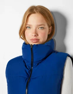 BERSHKA Chaleco cropped reversible Granate Shop