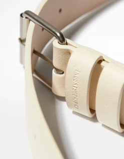 BERSHKA Cinturón ancho efecto piel Marrón Discount