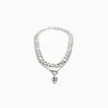 BERSHKA Collar calavera Plata Clearance