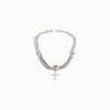 BERSHKA Collar calavera cruz Plata Online